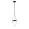 Z-Lite Cayden Pendant, 1-Light, 6.5 In.W x 16.75 In.H, Matte Black/Clear + Etched Opal 1946P-MB - alternate 7